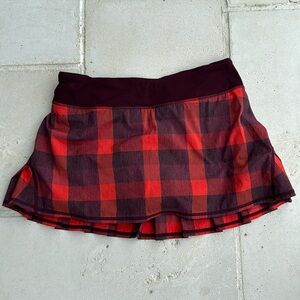 Plaid Lululemon running skort